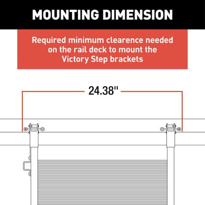Lippert Victory Step Triple RV Steps for Toy Hauler Patio Systems with Entry Assist Handrail, 300-lb. Weight Capacity, 8" Rise, Anti-Slip Treads, Adjustable Legs/Step Pitch, Easy Storage - 2023024500