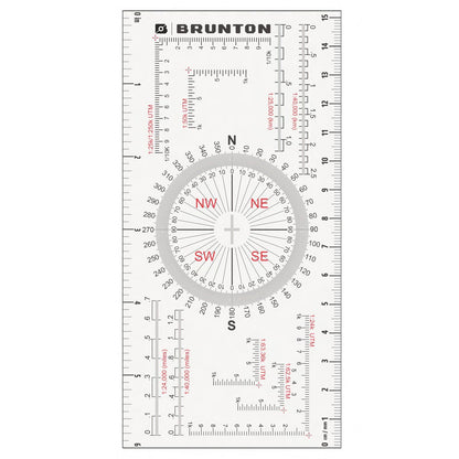 Brunton Standard Transit Azimuth Orange + Map Multi-Tool Card, Professional Geology & Field Mapping Bundle