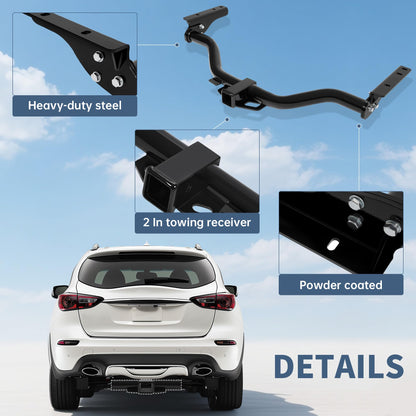 ECOTRIC Class 4 Trailer Hitch, 2 Inch Receiver Compatible with 2013 Infiniti JX35 2014-2020 Infiniti QX60 2013-2020 Nissan Pathfinder Trailer Tow Hitch Replace for 76031