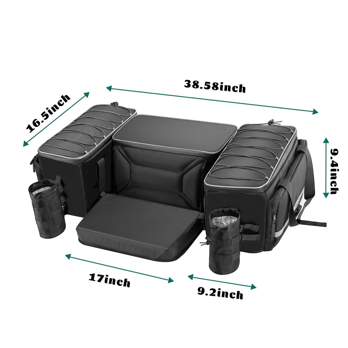 Leopauto ATV Storage Bag Set 65L Large ATV Bags Rear Rack Bag with Rain Cover Four Wheeler Cargo Rear Gear Seat Bag Accessories with Removable Cushion Compatible with Polaris Fourtrax Kawasaki