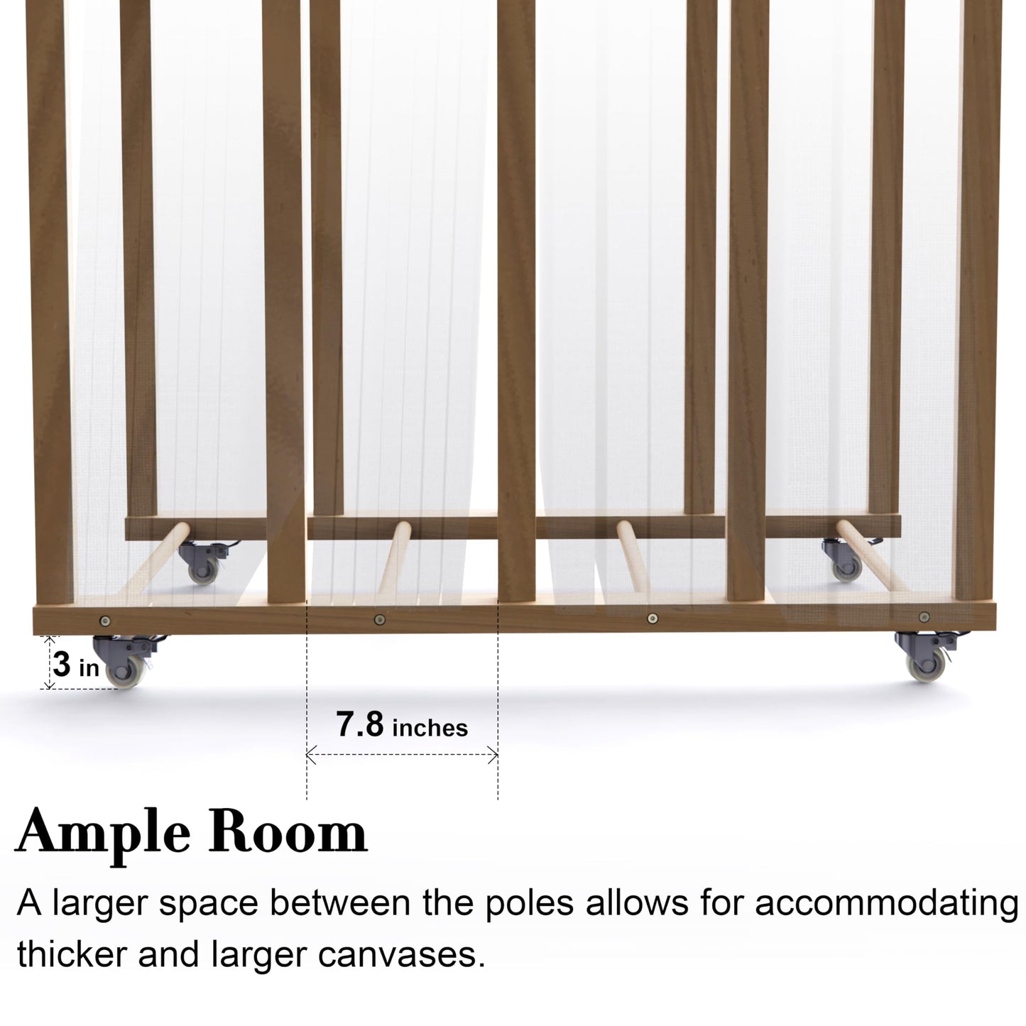 UNZERO Art Storage Rack, Art Canvas Storage, Art Drying Rack, Canvas Boards Rack Art Storage with Handle & Caster Wheels for Drawing Board, Panel, Paper Pad for Art Studios, Artworks, Gallery