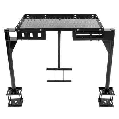 ALMULOO Trailer Tray Compatible with Outdoor Storage for RVs or Campers Frame Cargo Carrier Generator Rack Mount Steel Powder Coated Black