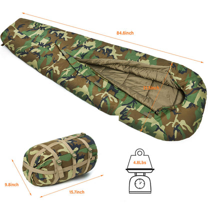 MT Military Army Force Defence 4 & Tropen Patrol Mummy Sleeping Bags with Bivy Cover Compression Sack, Modular Sleeping System 2.0 for Cold Weather,
