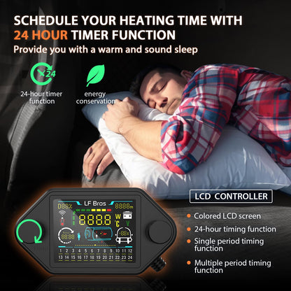 LF Bros 110V/12V 5KW All-in-1 Diesel Heater, 5L Air Diesel Parking Space Heater with Plateau Mode, Come with Remote, T4 LCD Controller and Timer, Suitable for Home Shop Garage Camper