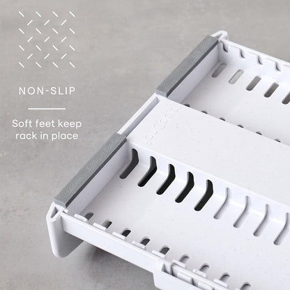 YouCopia StoreMore Expandable Pan Rack - Adjustable 12.5"-22" Kitchen Organizer with Steel Wires