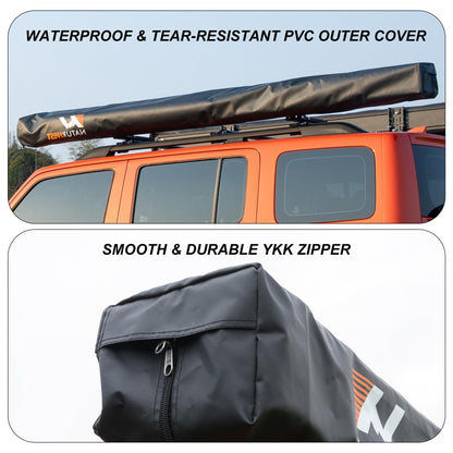 Naturnest 270 Car Awning Plus, Waterproof Windproof UV-Resistant Retractable Awning with LED Light for Camper, 270 Degree Manual Retractable Side Awnings for Truck, SUV, Jeep, Van - Driver Side