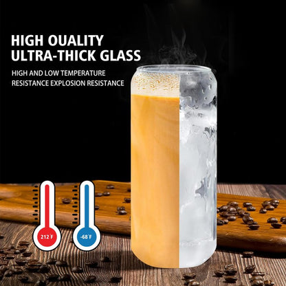DAMCONME 20 Oz Glass Cups with Lids and Straws 1Pcs,Glass Cup with Bamboo Lid for Iced Coffee,Smoothie,Beer,Cocktail,Whiskey,Soda - 20 Oz Glass Tumbler with 2 Straws,1 Brush,Grey