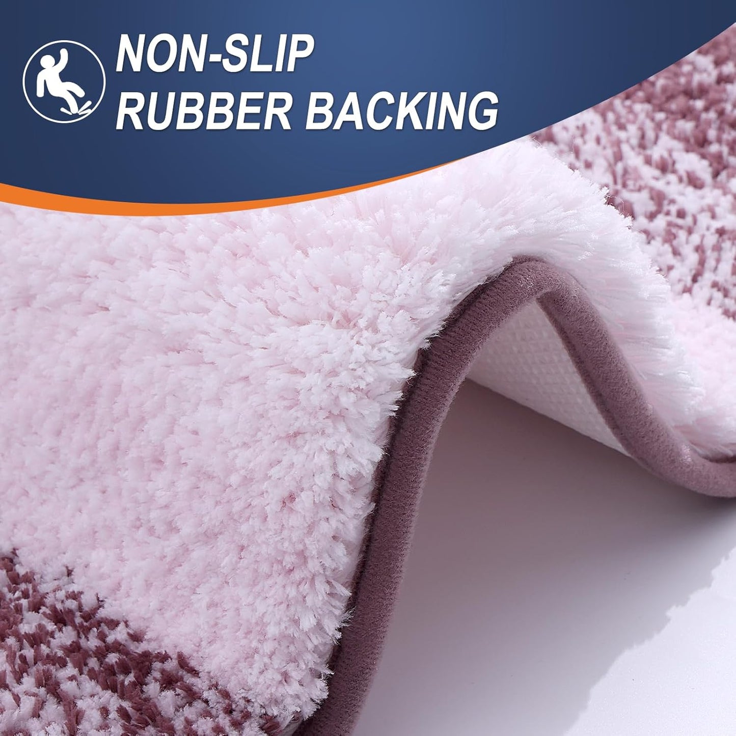 OLANLY Bathroom Runner Rug - Extra Soft Microfiber Mat, Quick Dry & Washable, 47x17, Mauve