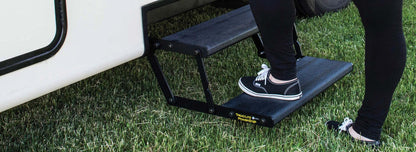 Lippert Components 353542 24" Single Treadlite Power RV Step with Switch and Harness , Black