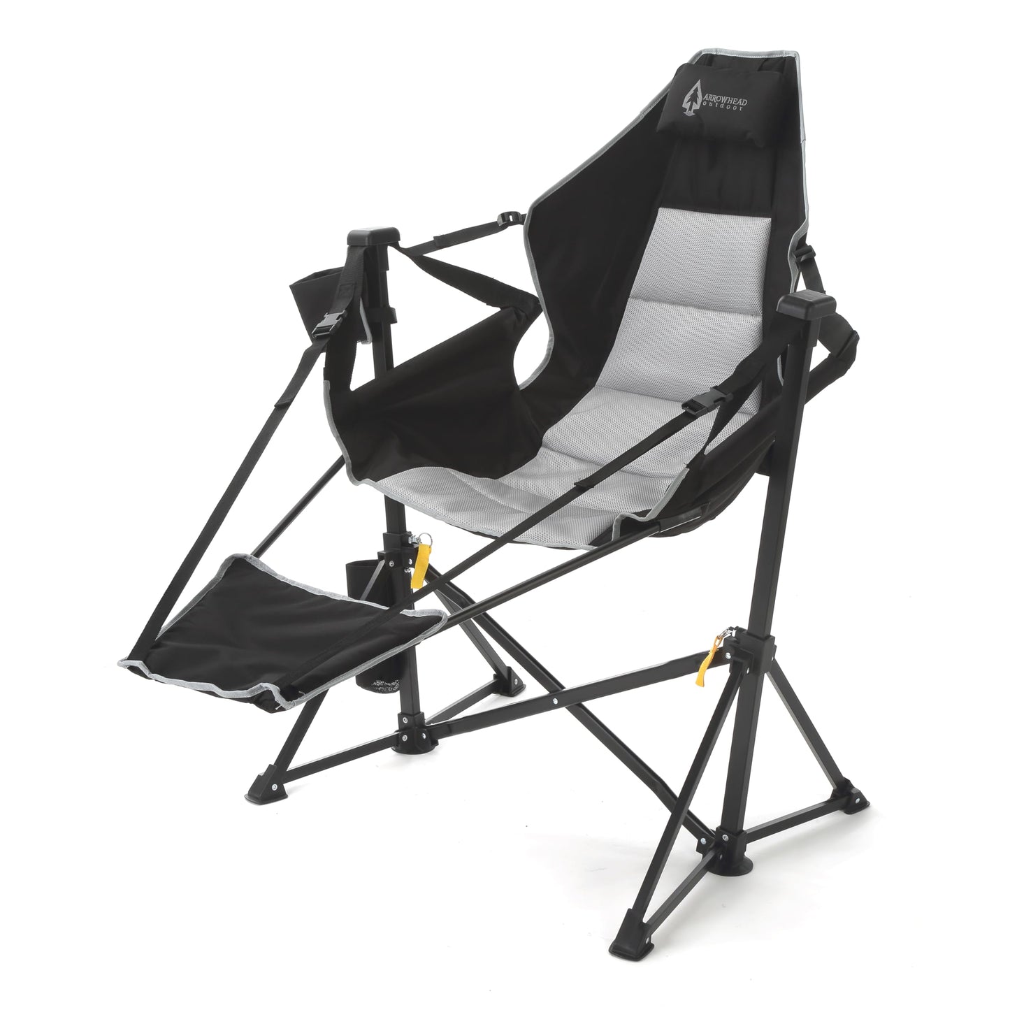 ARROWHEAD OUTDOOR Folding Hammock Chair, Heavy Duty Camping Seat with Removable Footrest, Padded Comfort, and 300lb Capacity