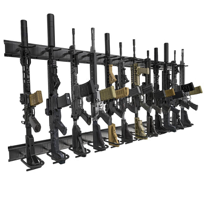 Upbci Gun Rack Wall Mount, Aluminium Alloy Gun Racks for Wall, Adjustable 4/8/12 Slot Indoor Gun Racks Securely Hold Shotguns Rifles Rack