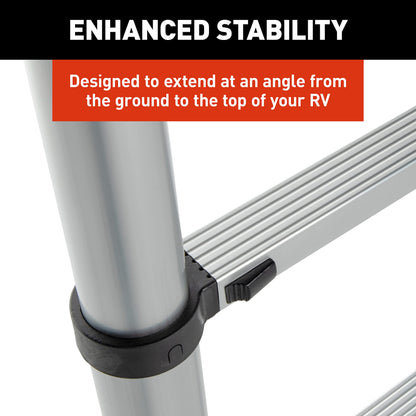 Lippert Components On-The-Go Ladder Telescoping Ladder for 5th Wheel RVs, Travel Trailers and Motorhomes