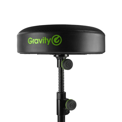 Gravity Music Stool FD SEAT 1 Foldable Round Stool Height Adjustable for Musicians Portable, Black