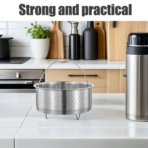 DOITOOL Stainless Steel Steamer Basket for Pot, 7.08inch/18cm Vegetable Steamer Basket Insert Steaming Rack with Handle, Vegetables Fruit Strainers and Colanders for Home Kitchen Cooking