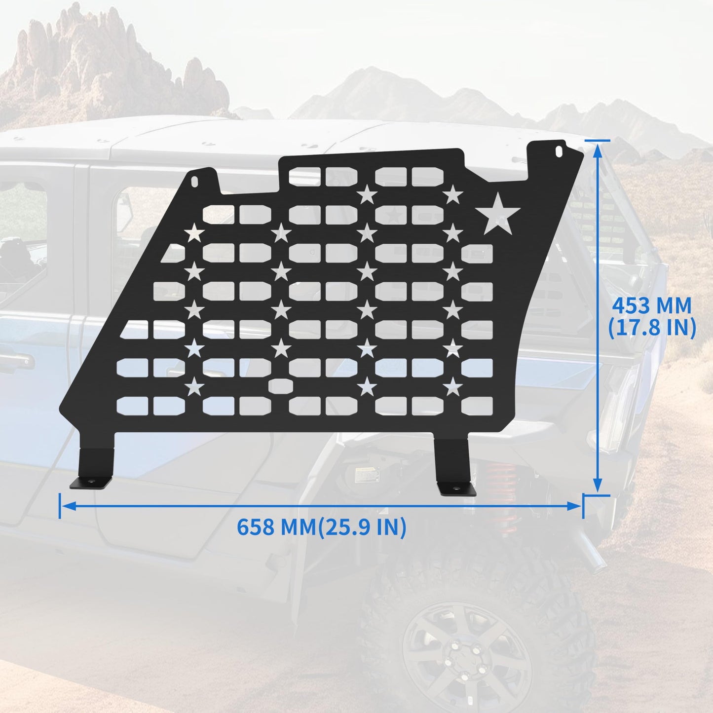 SLORIMOD Rear Side Window Molle Panels for Polaris XPEDITION ADV/ ADV5 24-25, Aluminum Rear Windows Protective Decoration for Polaris XPEDITION ADV/ ADV5 2024-2025 Accessories