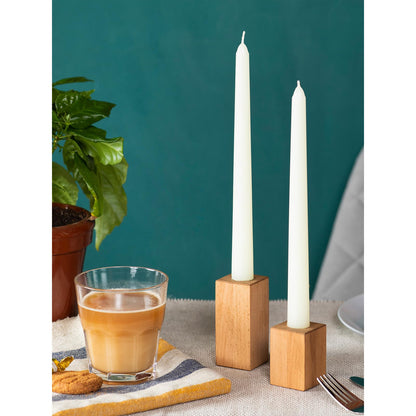 CANDWAX Ivory Taper Candles 10 inch Dripless - Set of 4 Tapered Candles - Smokeless and Unscented Taper Candlesticks Long Burning - Hand Poured Tall Candle Sticks