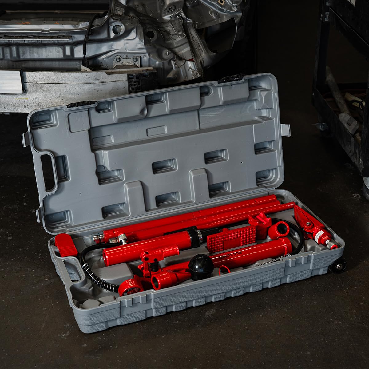XtremepowerUS 10-Ton Porta Power Hydraulic Jack Ram Automotive Car Autobody Frame Repair Power Tool Loadhandler Equipment with Case