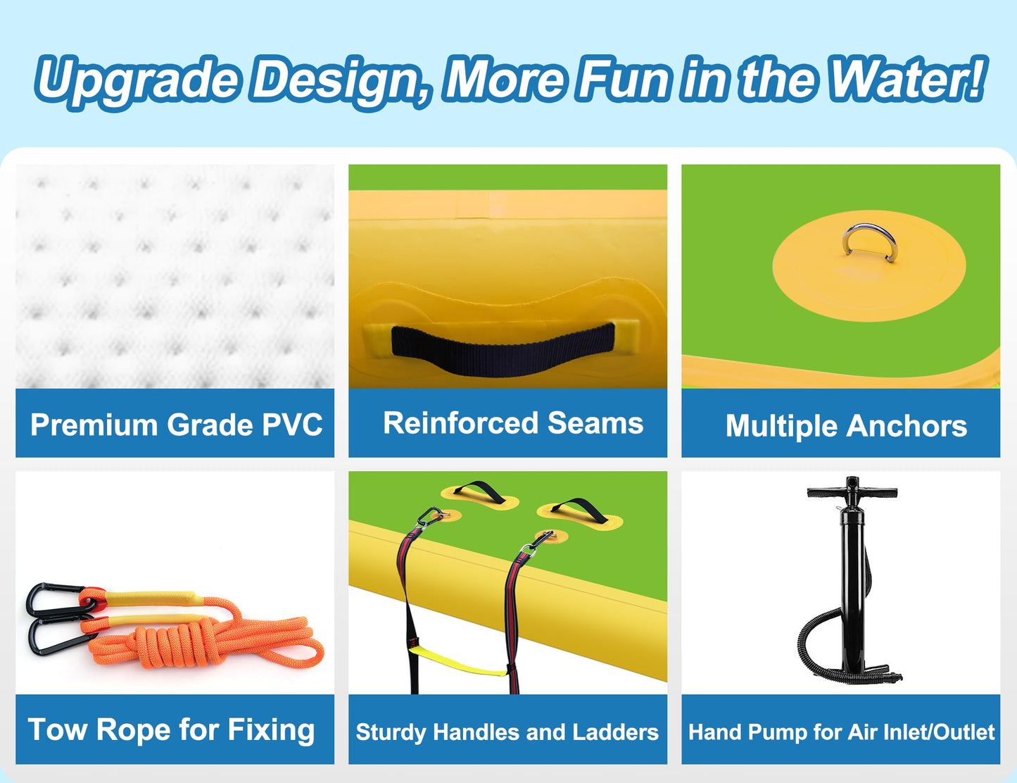 Inflatable Floating Dock for Lakes, Thick and Extra Wide Lake Floats for Adults, Non-Slip Air Dock Platform with Portable Carrying Bag, Floating Platform Island for Pool Beach Ocean