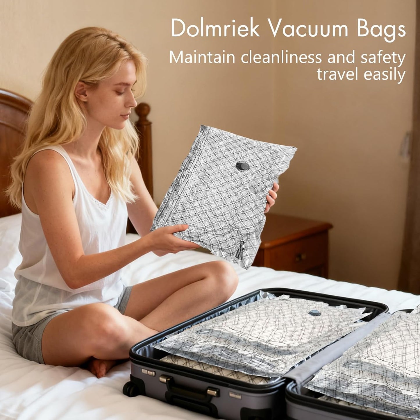 Travel Vacuum Storage Bags - 15 Pack Compression Seal Bags with USB Electric Pump | Space Saver for Clothes