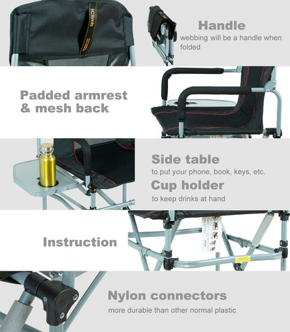 iClimb 1 Light Folding Table and 2 Heavy Duty Compact Folding Chair Bundle for Adults Outdoor Camping Glamping Beach Concert