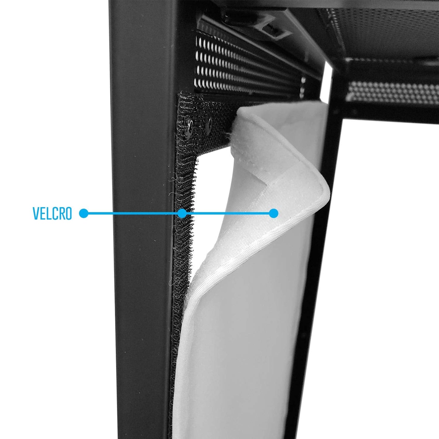 AxcessAbles Portable DJ Facade Booth with Black and White Lighting Scrims, Carry Cases | Standing DJ Table - 40" x 20" | DJ Controller Stand | Recording Mixer Stand | DJ Booth (ES-01)
