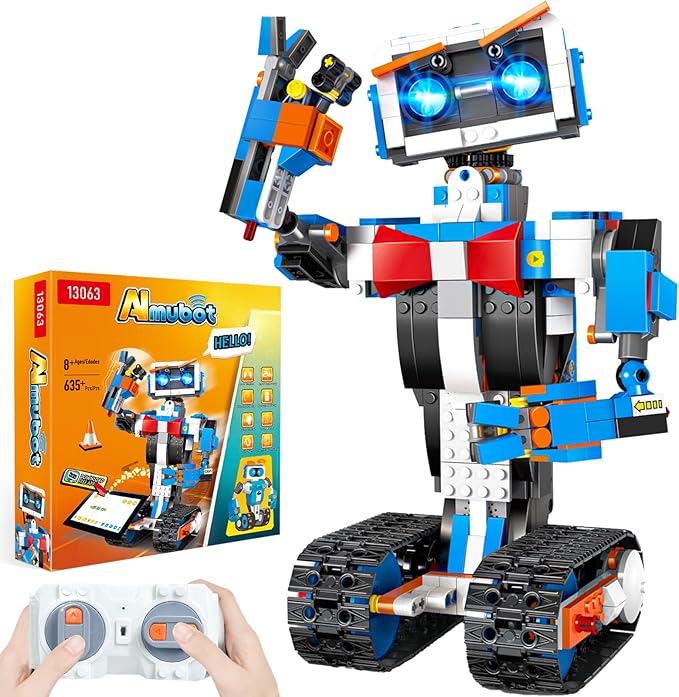 okk Robot Building Toys for Boys STEM Projects for Kids Ages 8-12 Remote &amp APP Controlled Engineering Learning Educational Coding DIY Building Kit Rechargeable Robot Toy Gifts for Girls