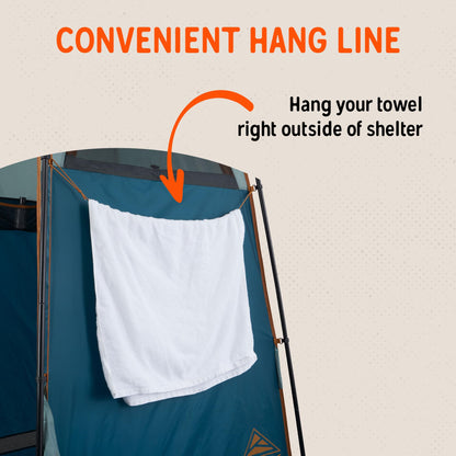 Kelty Discovery H2GO Privacy Shelter, Campsite Shower and Changing Shelter, Zippered Entry, Steel Pole Frame, Freestanding (Iceberg Green)