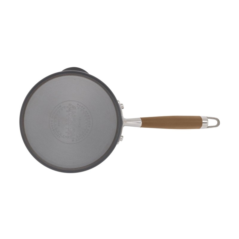 Anolon Advanced Hard Anodized Nonstick Sauce Pan/Saucepan with Straining and Lid, 2 Quart, Brown