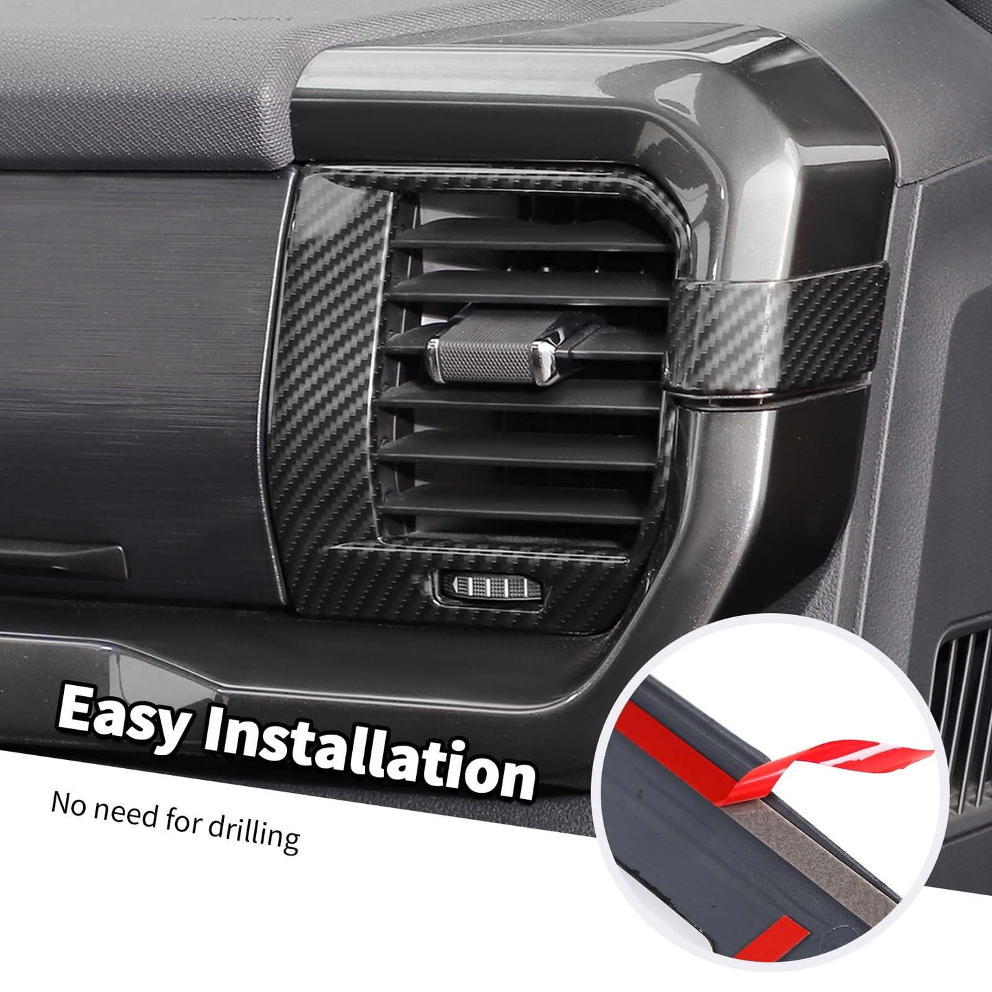 Jimen Compatible with Ford F150 2021-2024, 11PCS Interior Trim Kits - Navigation Panel, Dashboard Cover, Air Vent Trim, Gear Shift Frame (Carbon Fiber)