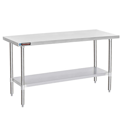 DuraSteel 24x72 Stainless Steel Work Table - NSF Commercial Prep Metal Table w/Adjustable Under Shelf - Kitchen Outdoor Pizza Oven Stand, Garage Workbench, Laundry Utility Worktable - 350 lb Capacity