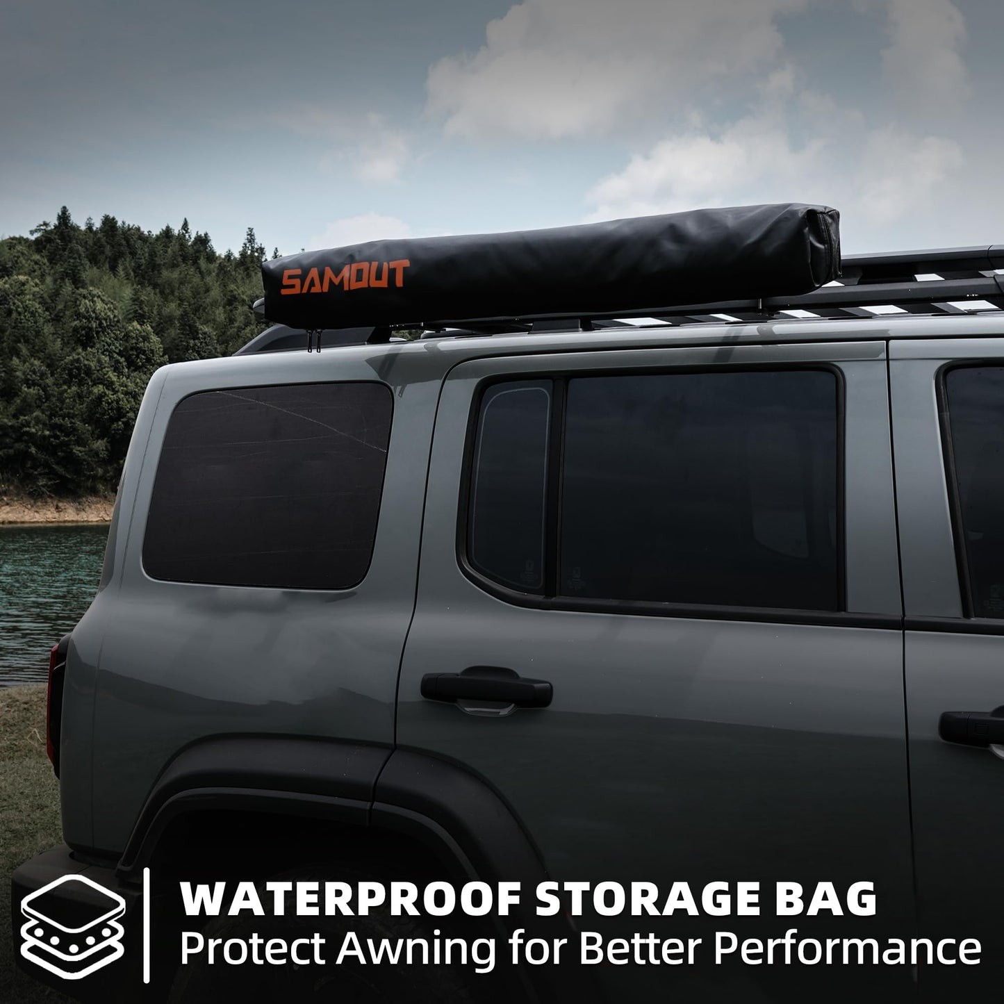 SAMOUT Vehicle Side Shower Room with Roof, 3.3ft x 3.3ft Privacy Shelter Restroom, Car Side Shower Room, Portable Shower Tent for Camping