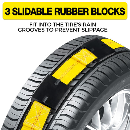 Autofonder E Track Tire Straps for Trailer Heavy Duty 2" x 10' Auto Hauler Strap-10,000lb Guaranteed Break Strength-(4) Premium Vehicle Tie Down Kit with Rubber Blocks Wheel Tie-Downs for Truck, UTV