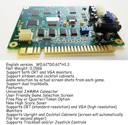 KOOBOOK 1Pcs Multi Classic 19 in 1 Multicade Arcade Multigame Jamma PCB Board Multiple Arcade Games Video Board