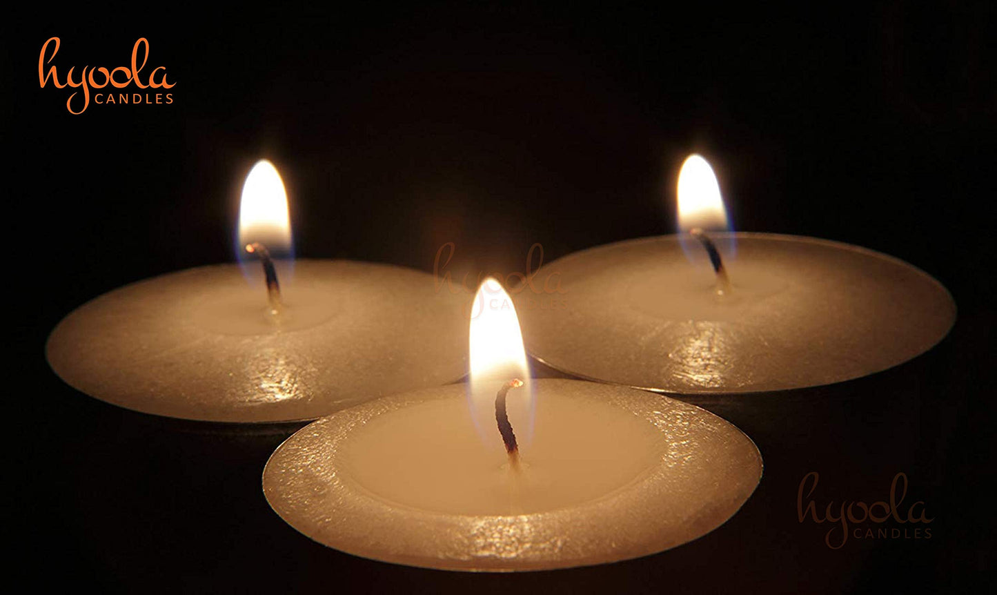 HYOOLA White Beeswax Tealight Candles in Aluminum Cup - 48 Pack - 100% Pure Natural Beeswax Candles