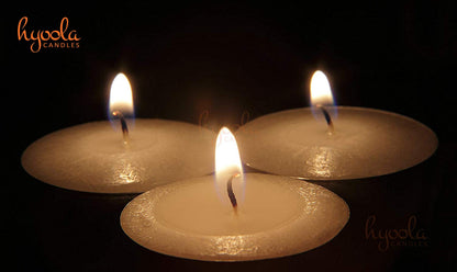 HYOOLA White Beeswax Tealight Candles in Aluminum Cup - 48 Pack - 100% Pure Natural Beeswax Candles