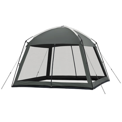 Superrella 12 x 12 FT Camping Screen Tent for 8-10 Person, Easy Setup Screen House with UV 50+ Sun Protection & Mosquito Net for Camping, Backyard, Picnic, Patio, Outdoor, Gray