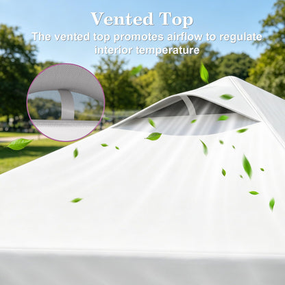 Bebara 10x10 Pop Up Canopy with Sidewall, One-Person One-Minute Setup - Sturdy Frame, UV & Water Resistant Canopy Tent w/Wheeled Carry Bag for Beach, Patio, Camping & Events