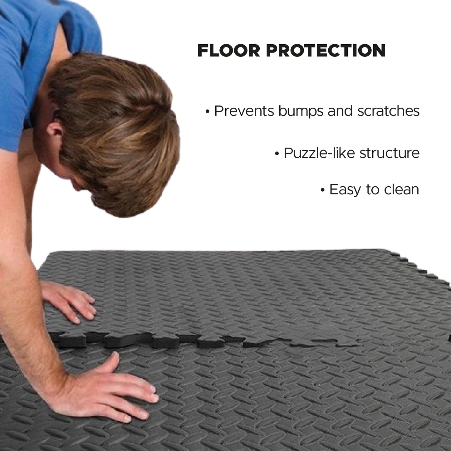 Puzzle Exercise Mat, Set of 24 Foam interlocking floor tiles, Protective Flooring, Interlocking Foam Floor, Non-Slip Tiles for Fitness Equipment Workout Cushion and Floor Protection (6 Set of 24x24in)