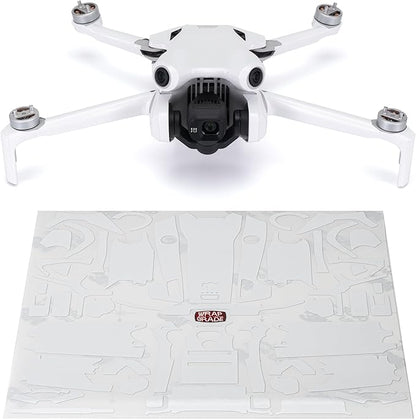 WRAPGRADE Skin Stickers Compatible with DJI Mini 4 Pro | Full Wrap (Racing White)