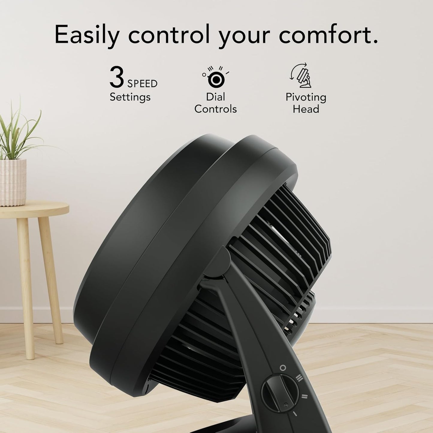 Vornado 630 Mid-Size Air Circulator - 3-Speed Quiet Floor Fan with Adjustable Tilt - 9" Black
