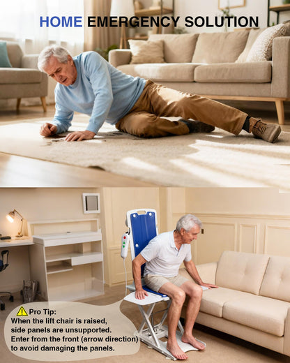 Pterying Electric Chair Lift for Elderly, Floor to Chair Transfer Aid, IPX8 Waterproof, Max Load 308 LBS, Heavy Duty Bath Lift, Assisted Transfer for Seniors (Bathtub/Bedroom/Living Room)