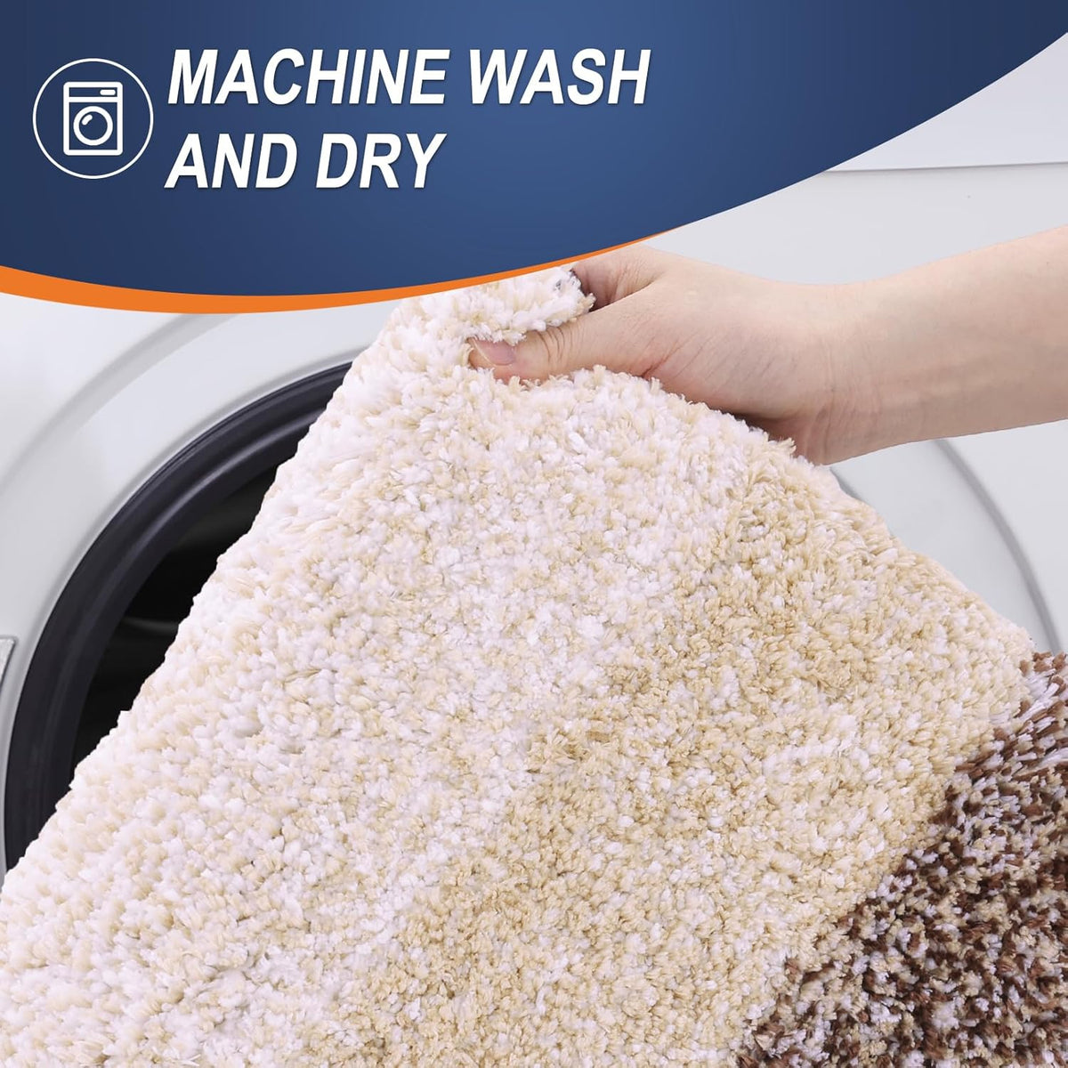 OLANLY Large Bathroom Rugs - Extra Soft Microfiber Mat 45x27 | Quick Dry & Machine Washable, Brown