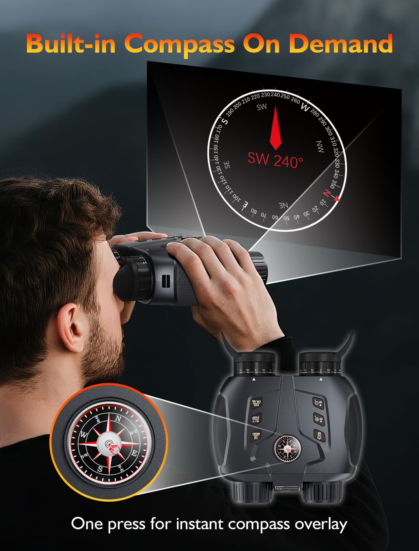 3D VR Night Vision Goggles - Infrared Night Vision Binoculars for Adults & Kids with 2297FT View Range, Compass, 5000mAh Battery, Diopter Adjustment, 6X Digital Zoom for Camping, Hiking, Concert