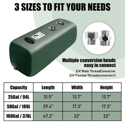 LATHEVEE Drinking Water Storage Bladder,25 Gallon Portable Water Bladder Tank, RV Water Tank, Can Be Used for Storing Drinking Water, Camping, Traveling, Wilderness Survival Patrols, Etc.