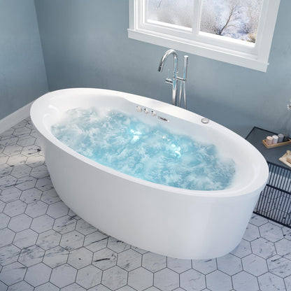 ANZZI Heidi 5.7 ft. Whirlpool and Air Bath Tub in White | FT-AZ101