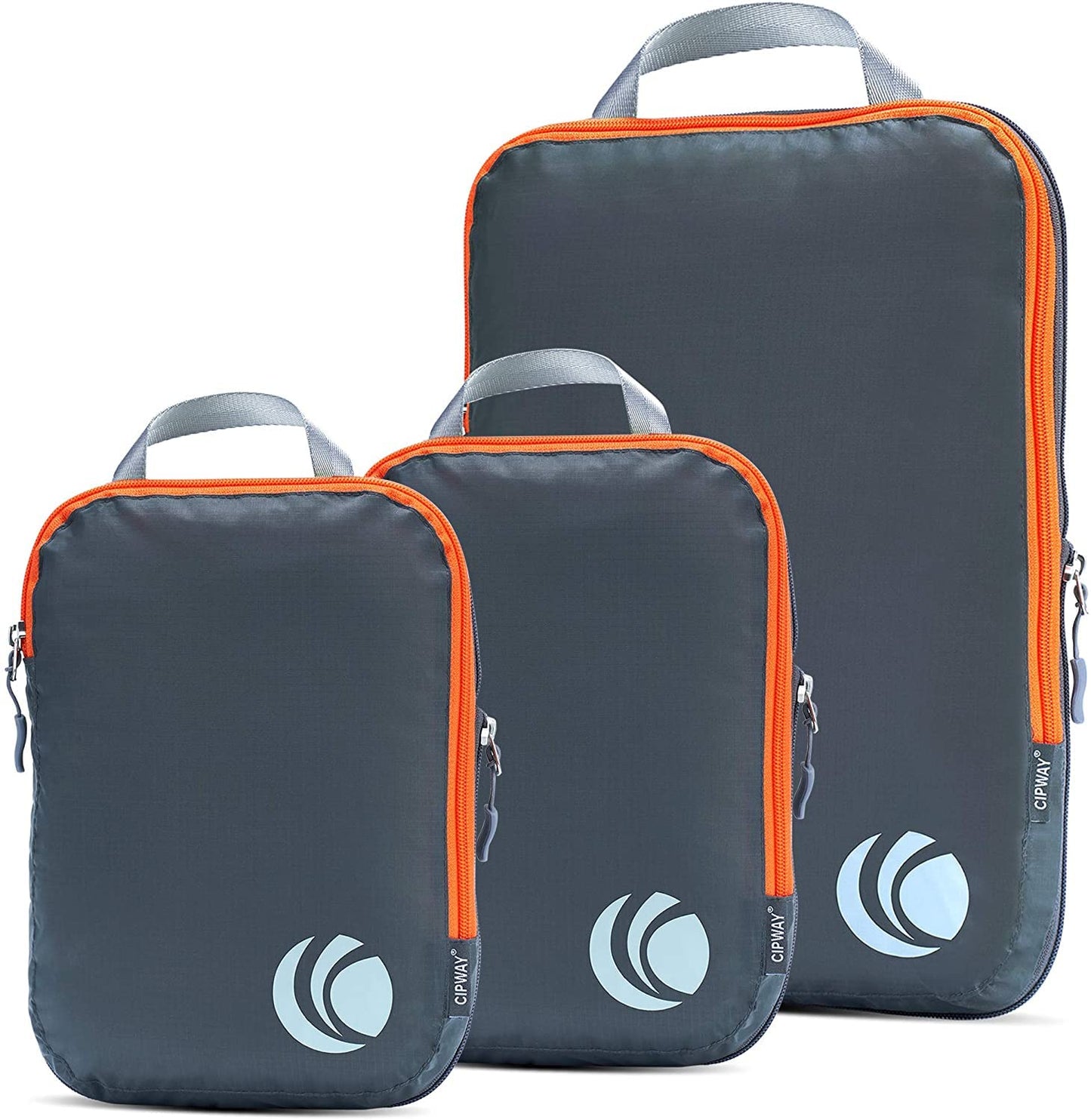 Cipway Compression Packing Cubes Set, Ultralight Expandable Travel Packing Organizers for Carry on Luggage (Grey 3pcs)