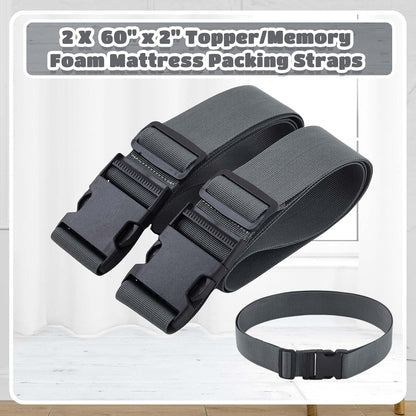 Skiennix Mattress Moving Straps - Adjustable Packing Straps with Buckles for Twin & Full Mattresses (60" x 2")