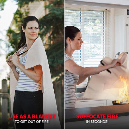 Prepared Hero Emergency Fire Blanket - 8 Pack - Fire Suppression for Kitchen, 39” x 39” Fiberglass Fire Blanket for Home