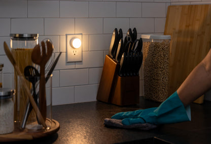 Lights By Night Mini LED Night Light, Plug-In, Dusk To Dawn Sensor, Warm White, Compact, Ambient Lighting, LED Lights for Bedroom, Bathroom, Nursery, Hallway, Kitchen, 45084, 4 Pack