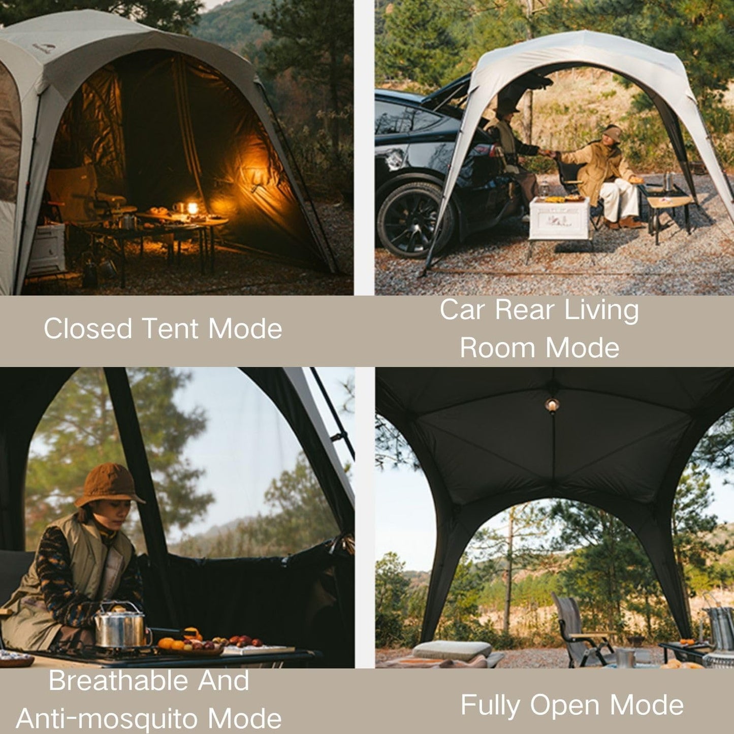Naturehike Quarter/Hexagonal Camping Tent Canopy Sun Shade,Outdoor Tent for Camping,Fishing,Picnics, Available with Ground Cloth,Door Curtains (Expanded Tnet Canopy, Large)
